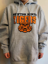 Load image into Gallery viewer, Newton North Tiger Hoodie (Gray) With Claw Marks
