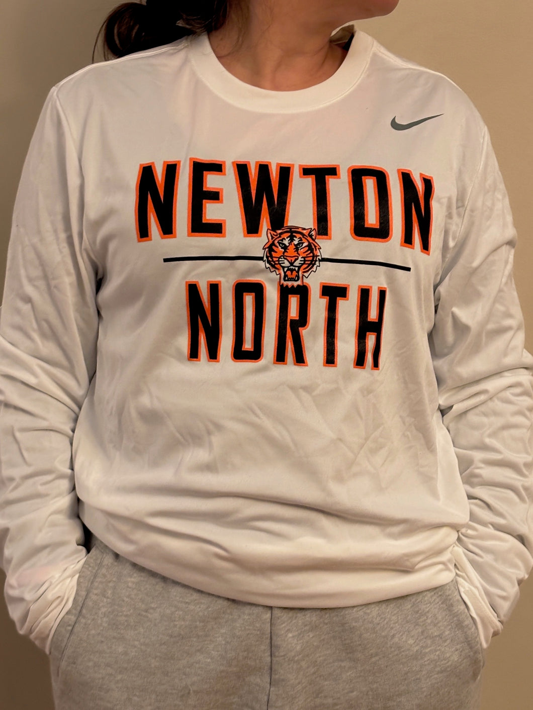 Nike Newton North Long Sleeve Athletic Tee, White