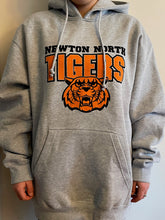 Load image into Gallery viewer, Newton North Tiger Hoodie (Gray) With Claw Marks
